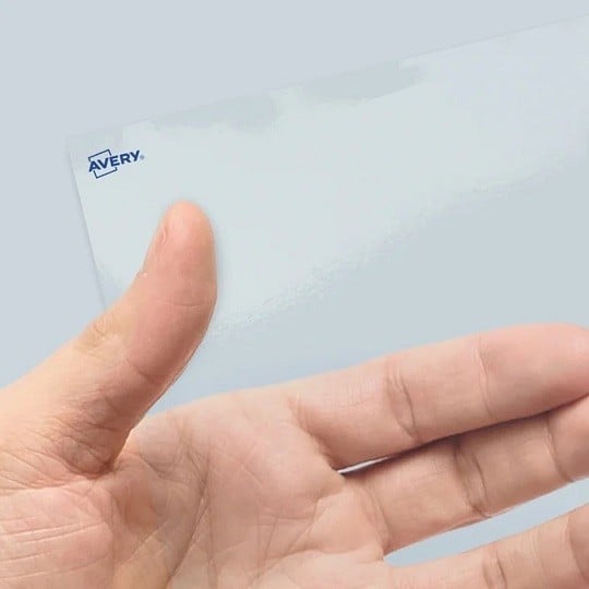 Planche 48 Étiquettes Polyéthylène blanc 45.7 X 21.2 mm Ultra-résistante,  imperméable. étiquette plastifiée, synthétique. étiquette autocollante