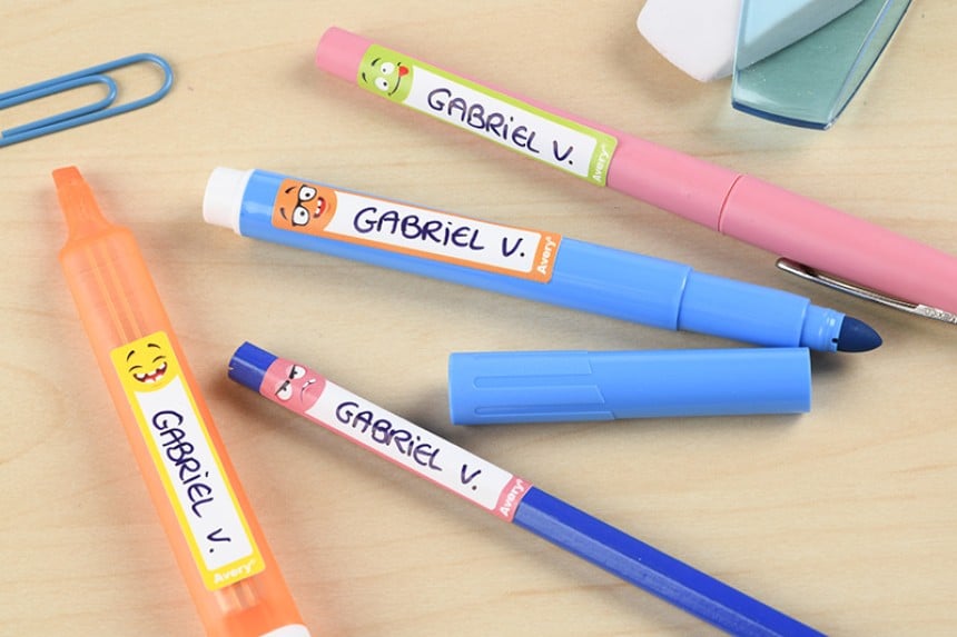 Ludilabel  Mini Autocollants personnalisés pour identifier les crayons,  les stylos et les brosses à dent.