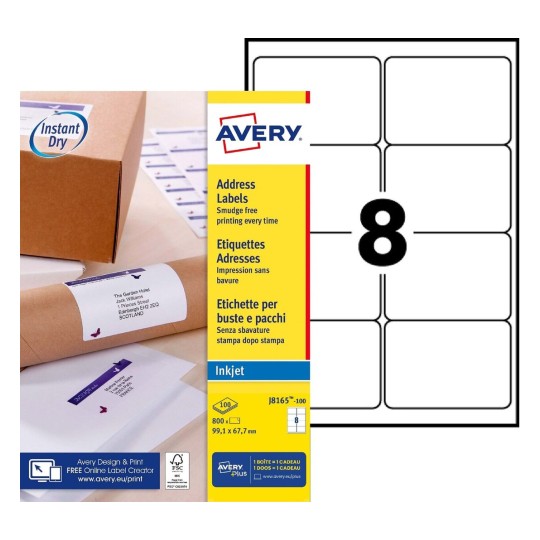 Avery - 200 Étiquettes congélation/surgélation pré-imprimées - 65 x 35 mm -  boîte distributrice - Pas Cher
