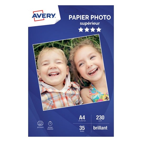 Avery Papier photo brillant premium A4 (25 feuilles) - Papier