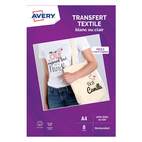 Transfert textile personnalisable pour imprimante